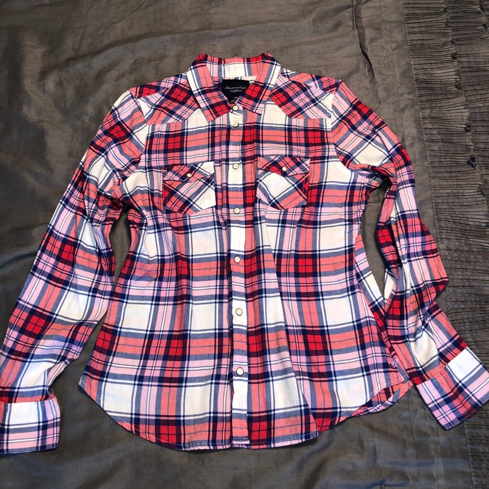 Like New American Eagle Light Flannel Button Down